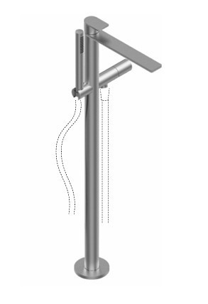 Zazzeri Q316 Freestanding Bath Filler Spout with Hand shower (requires mount kit/handle/hose)