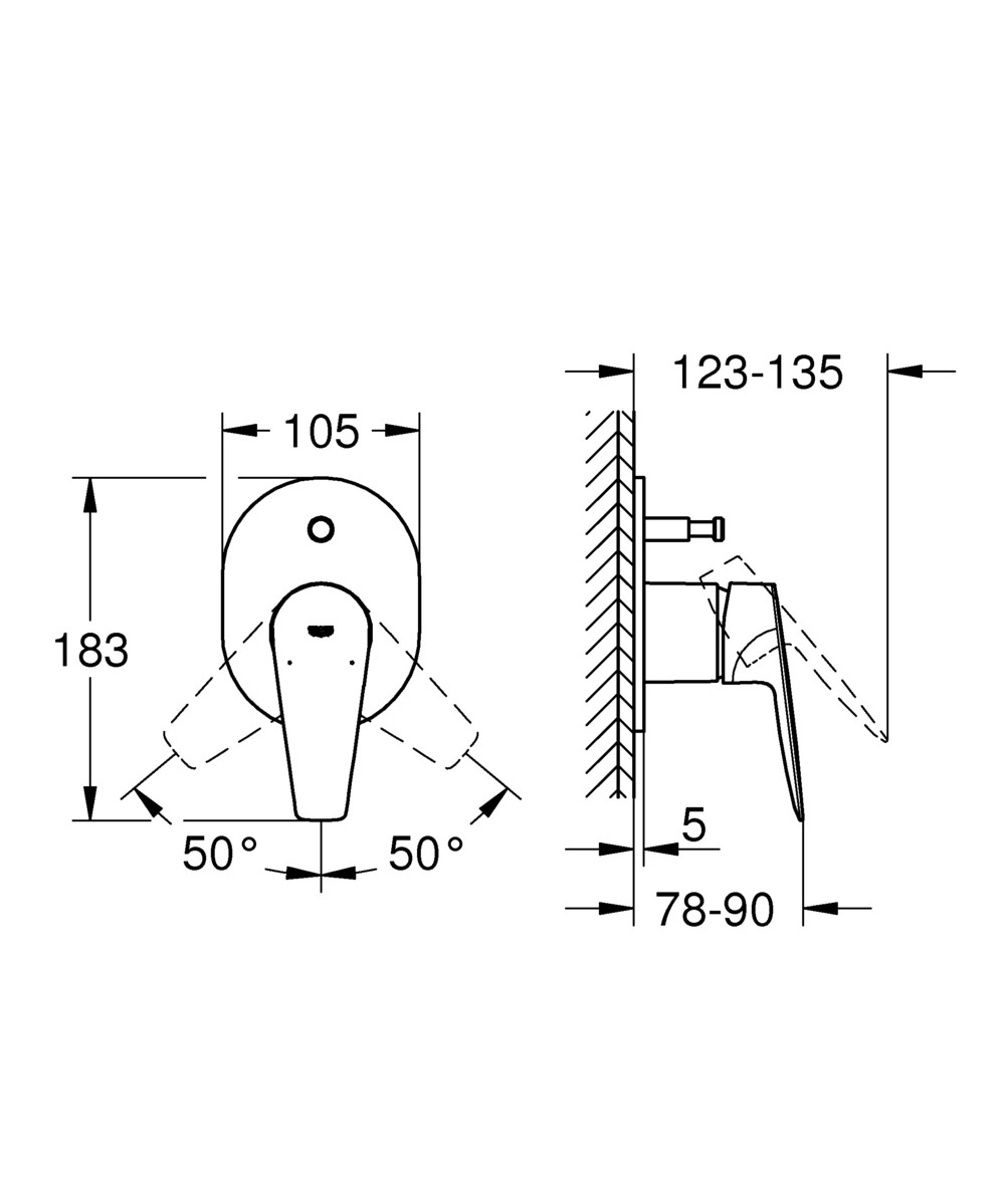 GROHE BauEdge Diverter Mixer